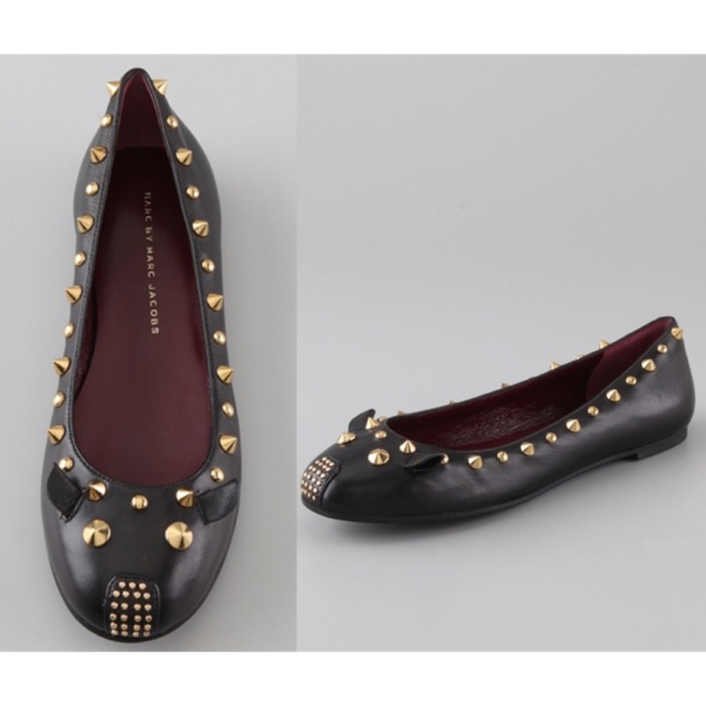 Punk Mouse Studded Marc Jacobs Ballerina Flats - Picture 13 of 16